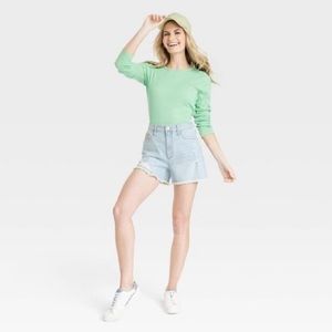 Universal Thread Vintage Stretch Women's High-Rise Curvy Midi Shorts Size 10R